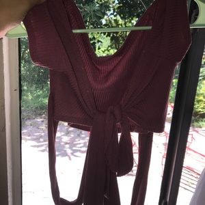 Pink tie down crop top